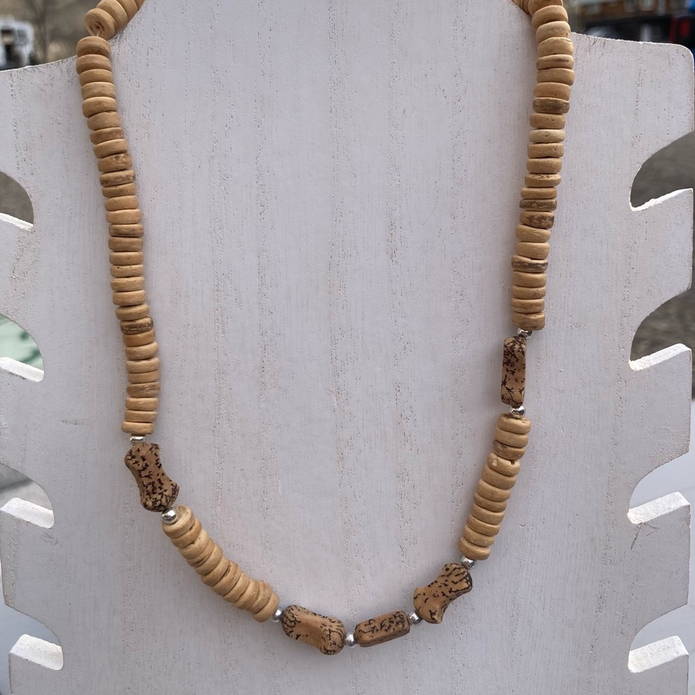 Natural Beaded Necklace 19” long - Picture 2 of 8